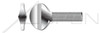 3/8"-16 X 3" Thumb Screws, Spade Head, No Shoulder Type B, AISI 304 Stainless Steel (18-8)