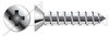 #7 X 1-1/4" Type A Self Tapping Sheet Metal Screws, Flat Head with Phillips Drive, Stainless Steel