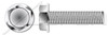 #8-32 X 3/4" Fully Threaded Machine Screws, Indented Hex Washer Head, Stainless Steel