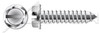 1/4" X 3/4" Type AB Self Tapping Sheet Metal Screws, Indented Hex Washer Head with Slotted Drive and Locking Serrations, Stainless Steel