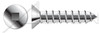 #4 X 1/2" Type A Self Tapping Sheet Metal Screws, Stainless Steel, Flat Head Square Drive