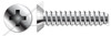 #6 X 1/4" Type B Self Tapping Sheet Metal Screws, Flat Undercut Head with Phillips Drive, Stainless Steel
