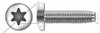#8-32 X 1/2" Pan Head Trilobe Thread Rolling Screws for Metals with 6Lobe Torx(r) Drive, 410 Stainless Steel, Passivated and Waxed