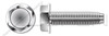 #10-32 X 3/8" Hex Indented Washer Head Trilobe Thread Rolling Screws for Metals Drive, 18-8 Stainless Steel, Passivated and Waxed