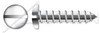 #12 X 1-1/2" Type A Self Tapping Sheet Metal Screws, Pan Head with Slotted Drive, Stainless Steel