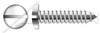#4 X 3/8" Type AB Self Tapping Sheet Metal Screws, Pan Head with Slotted Drive, Stainless Steel