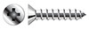#8 X 3" Self-Tapping Sheet Metal Screws, Type "A", Flat Phillips Drive, AISI 410 Stainless Steel