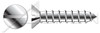 #10 X 2-1/2" Self-Tapping Sheet Metal Screws, Type "A", Flat Slot Drive, AISI 304 Stainless Steel (18-8)