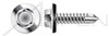 #10 X 2" Sheet Metal Self Tapping Screws with Drill Point, Indented Hex Washer Head with Sealing Washer, 410 Stainless Steel