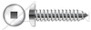 #8 X 1/4" Type AB Self Tapping Sheet Metal Screws, Pan Head with Square Drive, Stainless Steel