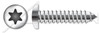 #10 X 1" Type AB Self Tapping Sheet Metal Screws, Pan Head with 6Lobe Torx(r) Drive, Stainless Steel