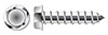 #10 X 1" Type A Sheet Metal Self Tapping Screws, Indented Hex Washer Head, 410 Stainless Steel