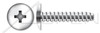 #8 X 1/2" Type B Self Tapping Sheet Metal Screws, Truss Head with Phillips Drive, Stainless Steel
