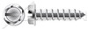 #10 X 2" Type A Self Tapping Sheet Metal Screws, Indented Hex Washer Head with Slotted Drive, Stainless Steel
