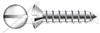#10 X 1/2" Self-Tapping Sheet Metal Screws, Type "A", Oval Slot Drive, AISI 304 Stainless Steel (18-8)