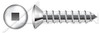 #8 X 1-1/4" Type A Self Tapping Sheet Metal Screws, Stainless Steel, Oval Square Drive