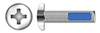 1/4"-20 X 1-1/2" Machine Screws, Pan Phillips Drive, Thread-Locking Patch, Full Thread, AISI 304 Stainless Steel (18-8)