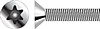 #6-32 X 1/2" Security Machine Screws, Flat Countersunk Head Tamper Resistant Torx Pin Drive, AISI 304 Stainless Steel (18-8)