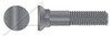 1/2"-13 X 2-1/2" Plow Bolts, Flat Head, #3 Head, Grade 5 Steel, Plain