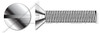#10-32 X 1/2" Machine Screws, Flat Slot Drive, 82 Degree Countersink, Full Thread, AISI 316 Stainless Steel