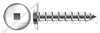 #8 X 1-1/2" Self-Tapping Sheet Metal Screws, Type "A", Truss Square Drive, AISI 304 Stainless Steel (18-8)
