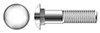 1/2"-13 X 1" Carriage Bolts, Round Head, Square Neck, AISI 304 Stainless Steel (18-8)