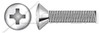 #10-24 X 1" Machine Screws, Oval Phillips Drive, 82 Degree Countersink, Full Thread, AISI 316 Stainless Steel