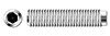 1/4"-28 X 1" Hex Socket Set Screws, Dog Point, Full Thread, AISI 304 Stainless Steel (18-8)