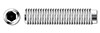 #10-32 X 1/2" Hex Socket Set Screws, Half-Dog Point, Full Thread, AISI 304 Stainless Steel (18-8)