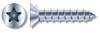 1/4" X 2-3/4" Masonry Screws, Flat Countersunk Head Tamper-Resistant 5-Lobe "Plus" Pin Drive, Steel, Zinc Plated
