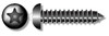 #10 X 1-1/4" Button Head Type AB Self Tapping Sheet Metal Security Screws with Tamper-Resistant Torx Plus(r) Pin Drive, Black Oxide Coated Steel