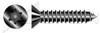 #6 X 1-1/2" Flat Head Type AB Self Tapping Sheet Metal Security Screws with Tamper-Resistant 6Lobe Torx(r) Pin Drive, Black Oxide Coated Steel, Includes Driver Bit
