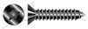 #8 X 1-1/2" Flat Head Type AB Self Tapping Sheet Metal Security Screws with Tamper-Resistant Torx Plus(r) Pin Drive, Black Oxide Coated Steel
