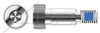 1/4"-20 X 1/2" Shoulder Screws, Hex Socket Drive, Thread-Locking Patch, AISI 304 Stainless Steel (18-8)