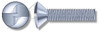 1/4"-20 X 1" Security Machine Screws, Oval Countersunk Head Tamper Resistant One-Way Slotted Drive, Steel, Zinc Plated