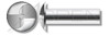 #10-24 X 5/8" Truss Head Security Barrel Nuts, Tamper Resistant One-Way Slotted Drive, Steel, Chrome Plated