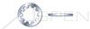 1/4" Internal Tooth Lock Washers, Zinc Plated Steel