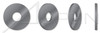 5/8", ID=11/16", OD=3", THK=1/4" Flat Washers, Dock Washers, Steel, Plain