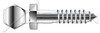 M12 X 70mm DIN 571, Metric, Hex Head Lag Screw Bolts, A4 Stainless Steel