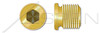 1/2"-14 DIN 908, Metric, Threaded Screw Pipe Plugs, Hex Socket Drive, Straight Thread, Brass