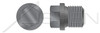 1/2"-14 DIN 910, Metric, Threaded Screw Pipe Plugs, Hex Drive, Straight Thread, Steel, Plain