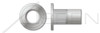 3/8"-16, Grip=0.027"-0.150" Blind Threaded Inserts, Large Flange, Flat Head, Open End, Thin Wall, Ribbed, Aluminum Alloy 5056
