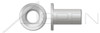 #6-32, Grip=0.075"-0.120" Blind Threaded Inserts, Flat Head with Large Flange, Aluminum