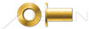 #10-24, Grip=0.080"-0.130" Blind Threaded Inserts, Large Flange, Flat Head, Open End, C1008-C1010 Steel, Steel, Yellow Zinc