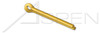 3/32" X 1-1/4" Standard Cotter Pins, Extended Prong, Chisel Point, Steel, Yellow Zinc
