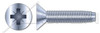 M8-1.25 X 25mm Thread-Rolling Screws for Metals, Flat Head with Pozi Drive, Zinc Plated Steel, DIN 7500 Type M