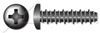 #8-18 X 1" Hi-Lo Self-Tapping Sheet Metal Screws, Pan Phillips Drive, Full Thread, Steel, Black Zinc