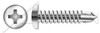 #12-14 X 2-1/2" Self-Drilling Screws, Pan Phillips Drive, AISI 410 Stainless Steel