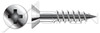 #6-18 X 1/2" Wood Screws, Flat Phillips Drive, Full Body, 2/3rd Thread Length, AISI 304 Stainless Steel (18-8)