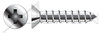 #8 X 1-1/4" Type A Self Tapping Sheet Metal Screws, Flat Head with Phillips Drive, Stainless Steel 316
